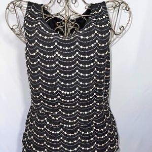 Black White House Black Market Sleeveless Blouse